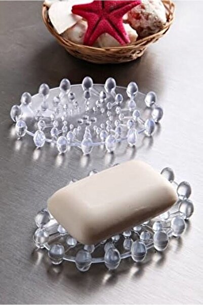 Hane216 2 Adet Şeffaf Silikon Katı Sabunluk Kalıp Sabun Kurutucu Altlığı | Ka...