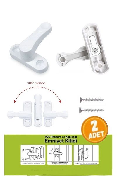 Hane216 2 τεμάχια PVC κλειδαριά παραθύρου πόρτας, κλειδαριά για παιδιά, κλειδαριά ασφαλείας μωρού