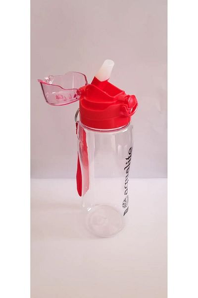 Hane216 Titiz BPA Free Transparent Water Bottle - Automatic Water Bottle with Lid and Straw