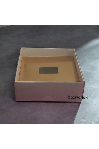 BOXSTATION White 8x8x3 Acetate Covered Chanting Box - Gold Metallized, 25 Pieces