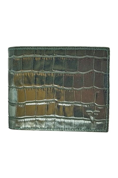 Naturel Tılsım Ανδρικό πορτοφόλι από γνήσιο δέρμα με σχέδιο κροκόδειλου