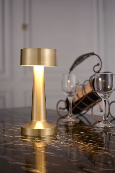 HANGAST HL-007g Dekoratif Metal Gold Kablosuz Masa Gece Lambası  Dekoratif Led