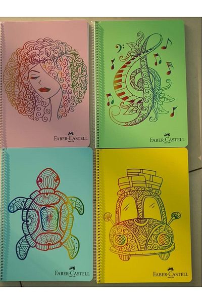Faber Castell 80 Sheets Checked Faces Spiral Notebook