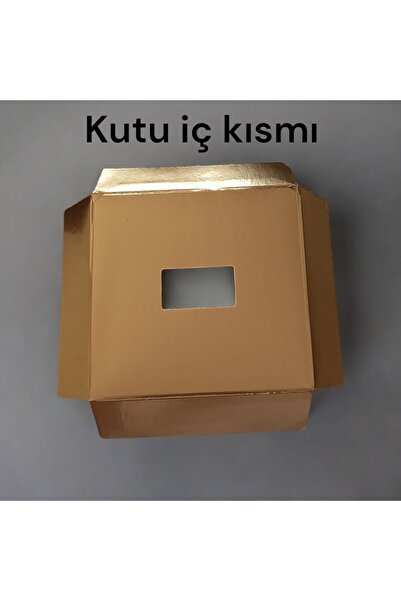 BOXSTATION 8x8x3 Asetat Kapaklı Altın Metalize İçten Kapanan Zikirmatik Kutusu Gold 25 Adet