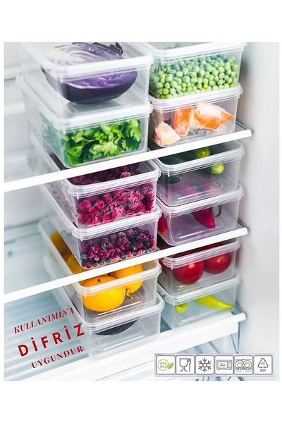 Hane216 20 Pieces of Frozen Meal Meat and Vegetable Storage Container 2000 ml - Portion Icebox Mincer Box