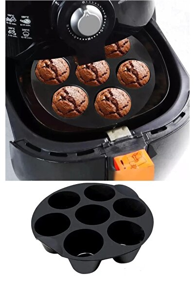Hane216 Airfryer Silikon 7'li Muffin Kek Kalıbı - Kek Ve Çörek Pişirme Kabı S...
