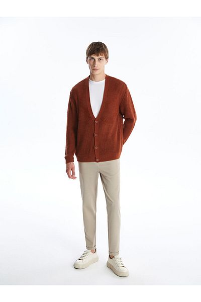 LC Waikiki Men's Knitwear Cardigan - Standard Fit, V-Neck