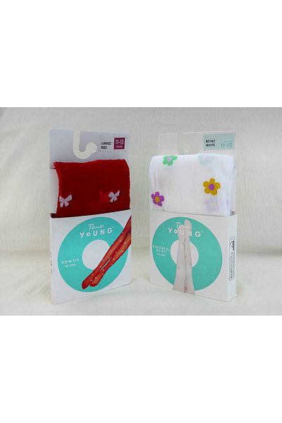 Penti Set of 2 Patterned Banana Pantyhose for Girls