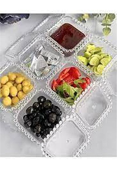 Hane216 Transparent Beaded Acrylic Breakfast Set
