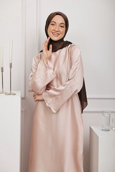 Modakaşmir سلسلة مونوغرام عادي شال بني
