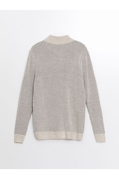 LC Waikiki Ανδρική πλεκτή ζακέτα - Standard Fit, Stand Collar