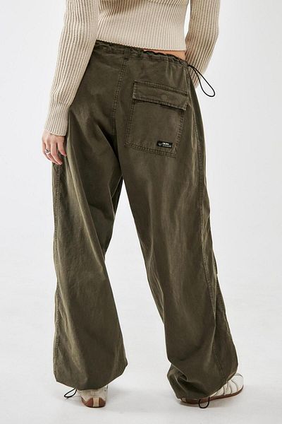 september island Khaki Y2k Baggy Tech Balloon Parachute Pants baggytechpantsparasut