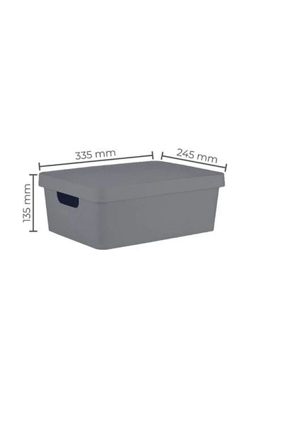 Hane216 10 Lt Organizer Box with Lid (Anthracite, Gray)
