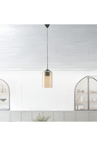 retro home design Tekli ( Mika Camlı ) Rulo Bal Camlı Sarkıt Salon Mutfak Hol Antre Modern Avize