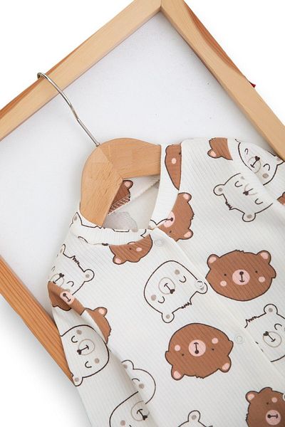 Egelite 0-1-3-6 Months Baby Boy Jumpsuit - Teddy Bear, Booties, Thin Seasonal, Ribbed Snaps