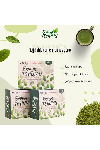 MİNERA VİTAL Okra Seed Form Tea 126 Pieces (3 Boxes)