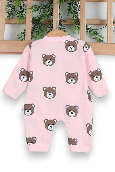VOY KİDS 0-6 Months UNISEX Jumpsuit - Ayik Printed, Cuffed and Seasonal