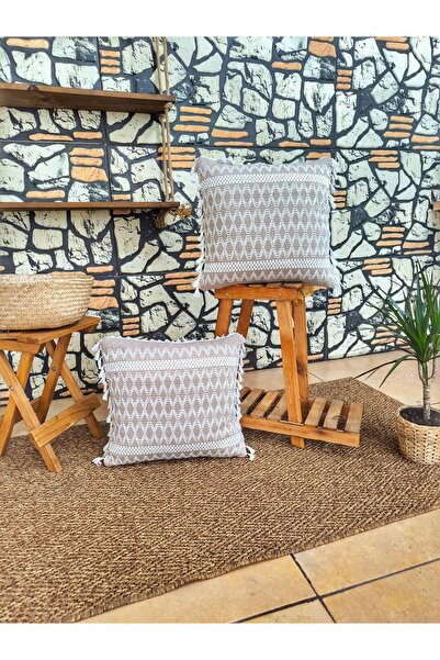 nonamino Cotton Lace Zippered 2-Piece Throw Pillow Cover Set