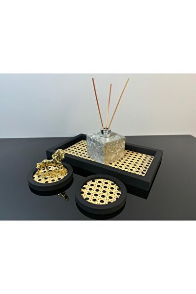 RATTAN CONCEPT طقم مستطيل من الخيزران مقاس صغير 28*17 سم - قاعدة أكواب مكونة ...