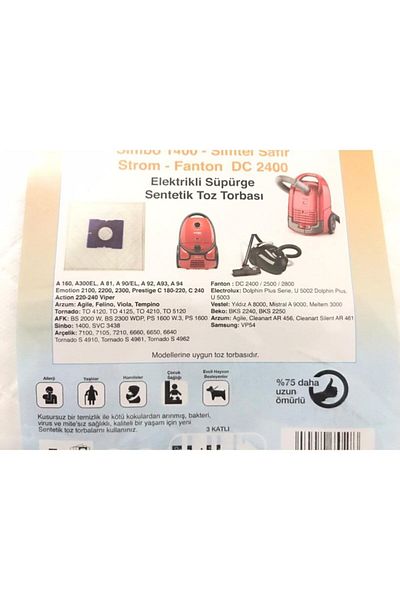 Othome Beige Arçelik Tornado To5120 Compatible Synthetic Vacuum Cleaner Dust Bag 5 Pieces
