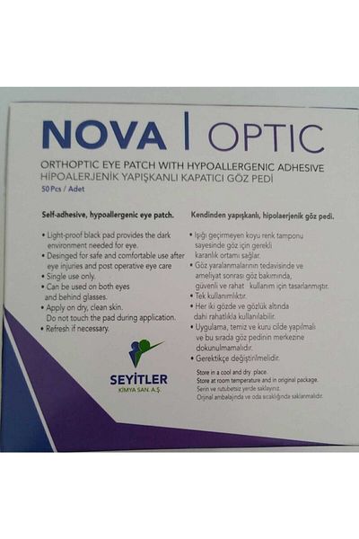Pak Çocuk Nova Optic Eye Cover Tape Eye Pad 5.6x6.9cm Kids 50 Pieces