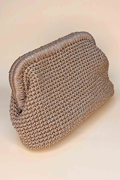 Genel Markalar HANDMADE KAHVE SİMLİ BURSLU HASIR / ASTARLI ÖRGÜ ÇANTA 19*27cm