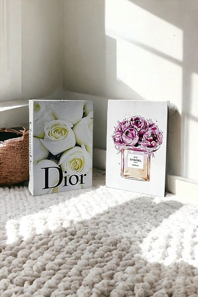 Saccura Decor Decorative Book Box Set of 2 - Pink and White