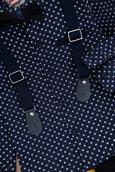 voyyo kids baby Boy's Bow Tie Shirt Linen Trousers Hanging Holiday Bottom Top Children's Set