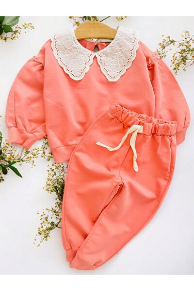 voyyo kids baby Baby Girl Seasonal Brode Collared Unprinted Basic Shoulder Ru...