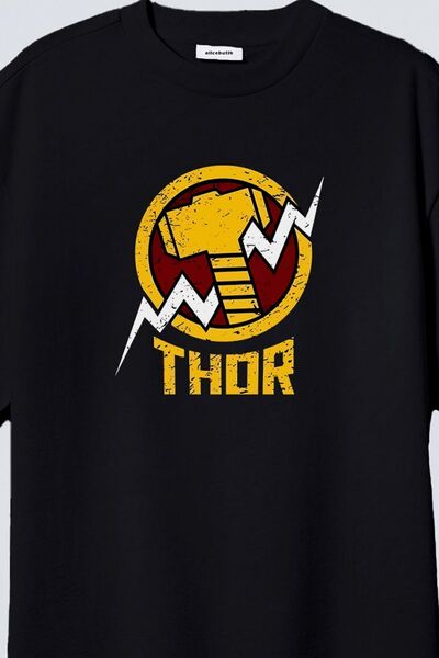 Alice Butik Thor Mjolnir Hammer cu imprimeu Marvel supradimensionat Unisex Ne...