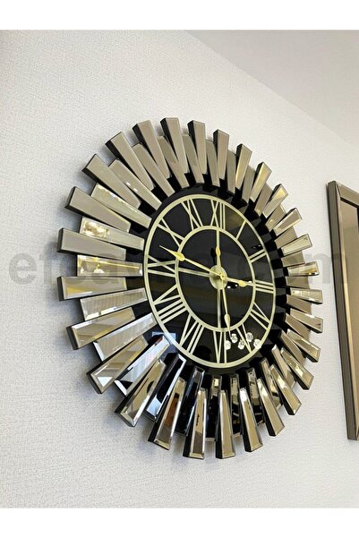 Efe Ayna Piyano X -bronz Ayna Duvar Saati 83cm