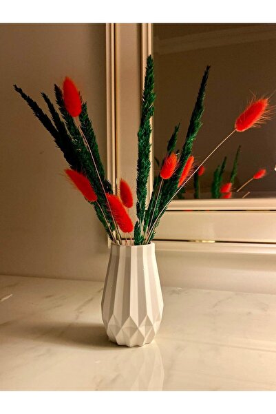 HEPBİRLİNKTE Με μοτίβο μπακλαβά Λευκό Βάζο Πυραμίδας - Εξαιρετικό Κομμάτι Μον...