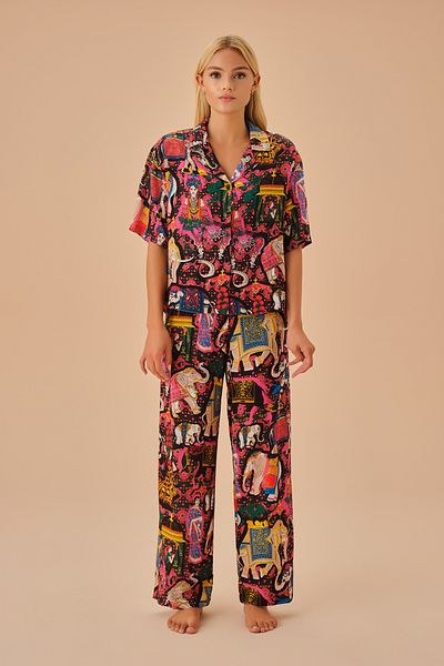 SUWEN India Herren-Pyjama-Set