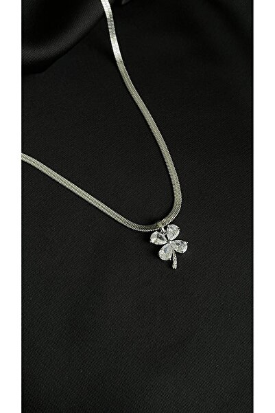 ROYKA Steel Silver Italian Clover Necklace