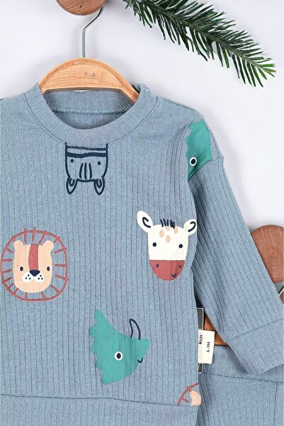 voyyo kids baby Erkek Bebek İnce Mevsimlik Günlük Fitilli Baskılı Cool Bebek Takımı