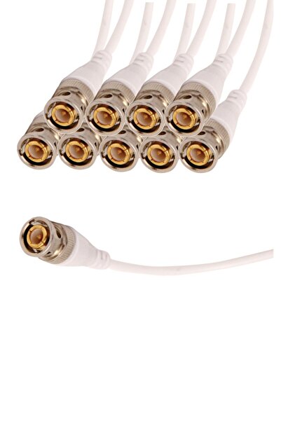 Genel Markalar 10 Adet Kablolu Bnc Konnektör 10lu Güvenlik Kamerası Bağlantı Soketi Hazır Kablolu BNC Ucu