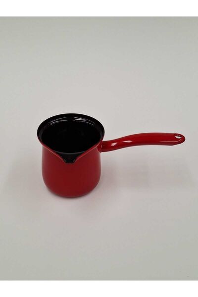 GİZEM Emaye Nostaljik Cezve { *** Ürün Defoludur *** } Kırmızı / 500 ml / Indüksiyon Ocakta Kullanılabilir