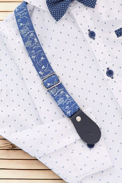 voyyo kids baby Cămașă cu papion pentru băieți, pantaloni din in, cu bretele, set pentru copii Eid Bottom Top