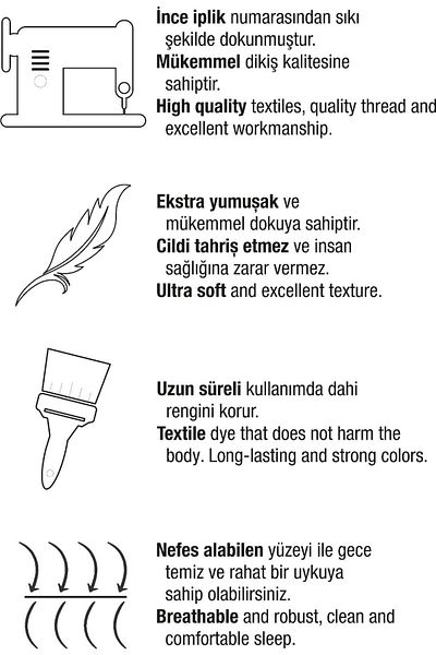 VENICA MASCUSE Set cuvertură dublă din satin de bumbac - elastic