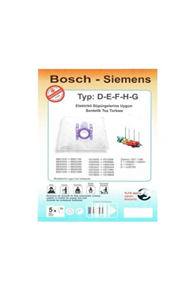 servisevinde Σακούλα σκόνης συμβατή με Bosch Bsg 4000 - 4999 Terrossa