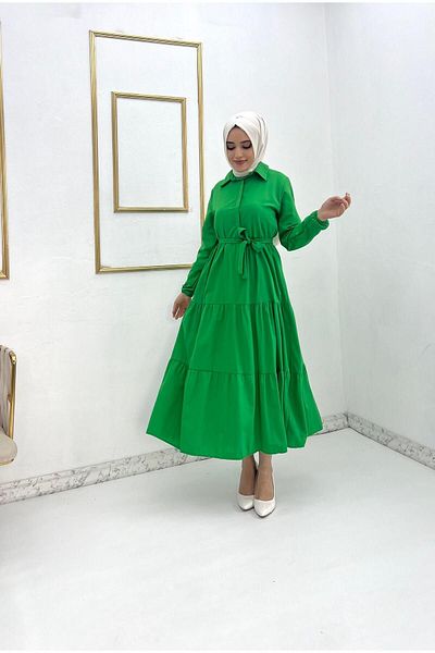 Moda Krash SHIRT COLLAR TERICATON SUMMER DRESS