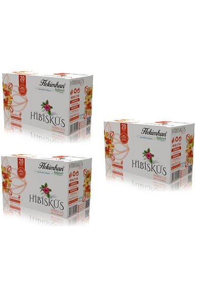 hekimhan bitkisel Hibiscus Tea Herbal 20 Pieces X 3 Pieces