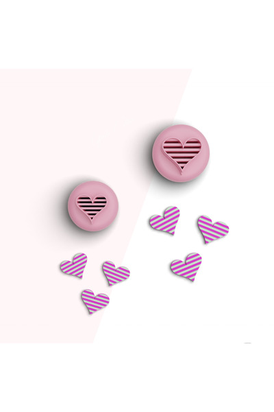 brocutters قطع قلب مخطط من طين البوليمر الصغير - قطع السيراميك والسكر، رقم: 206