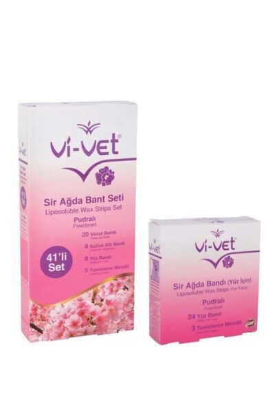 Vi-vet Vivet Pudralı Yüz Ve Vücut Ağda Bantı 2'li Set