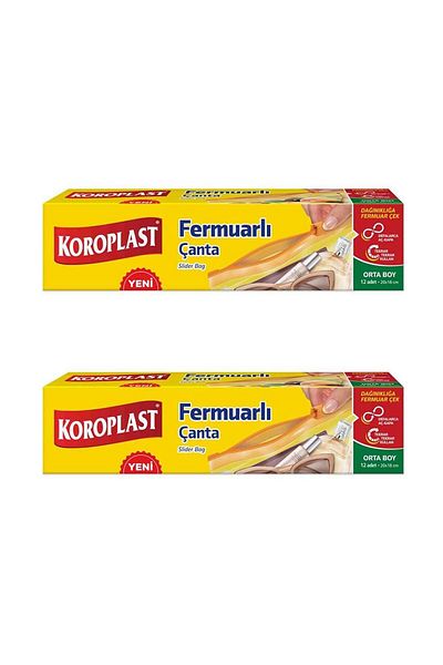 Koroplast Medium Size 12-Piece Zippered Storage Bag - X 2 Pcs