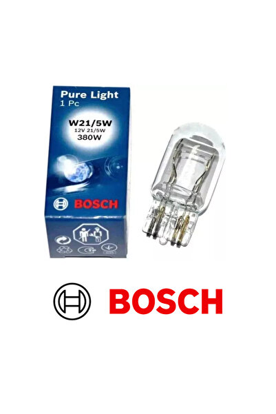 Bosch Gunduz Farı Ampul Eco 12v 1016 Stop Dipsiz Çift Flama Pure Light W21/5W 12V 21/5W 2 ADET
