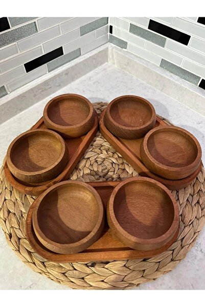 BOZHOUSE 9-Piece Acacia Wood Natural Snack Bowl Set - Handmade Luxury Present...