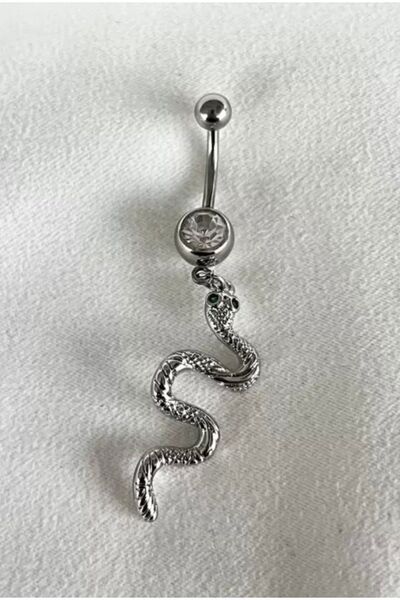 Batu Tasarım ثقب السرة من الفولاذ الجراحي على شكل ثعبان من الزركون