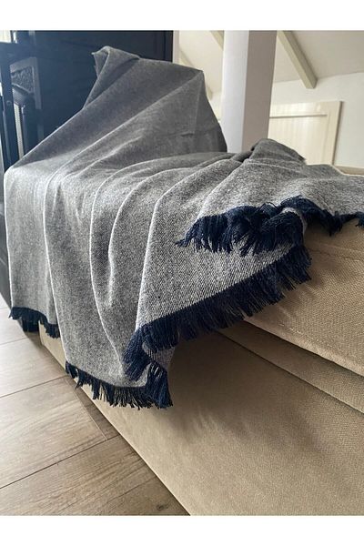 Jumbo Luxury Cotton 240x150 Cm Navy Blue Sofa Cover Sofa Shawl Double Sided Non-Slip
