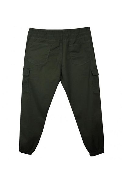 marufshop Large Size Lycra Jogger Pants with Cargo Pockets Green